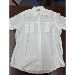 Izod Saltwater Relaxed Classics Mens Button Up Shirt Sleeve Shirt Size X-Large